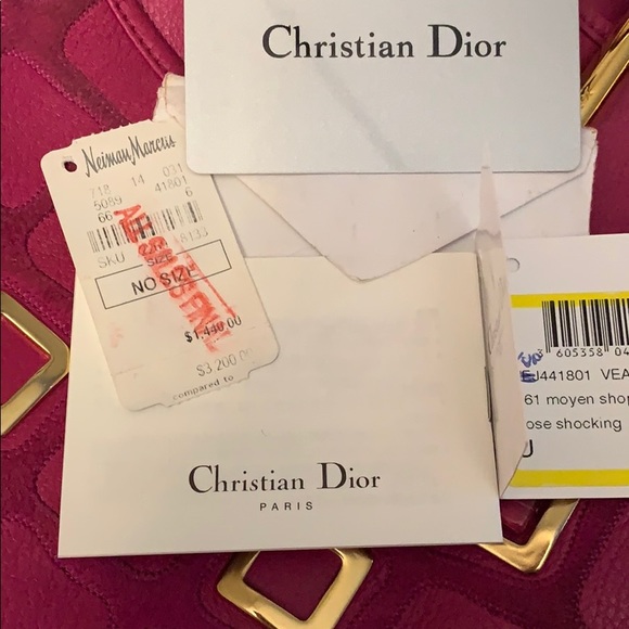 CHRISTIAN DIOR 61 Bejeweled Hobo Bag.(Hot Pink) - Picture 9 of 9